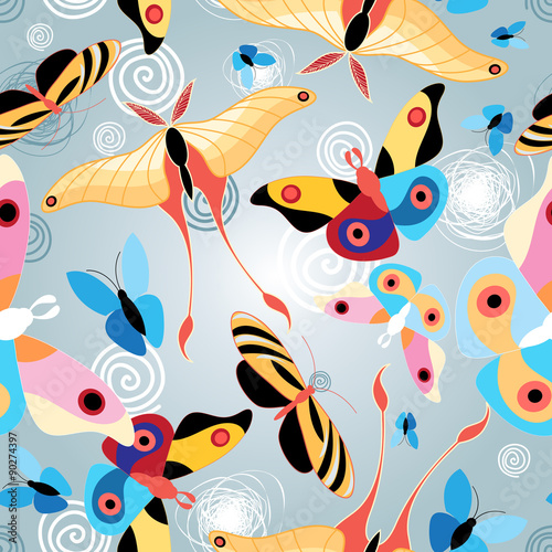 pattern multicolored butterflies