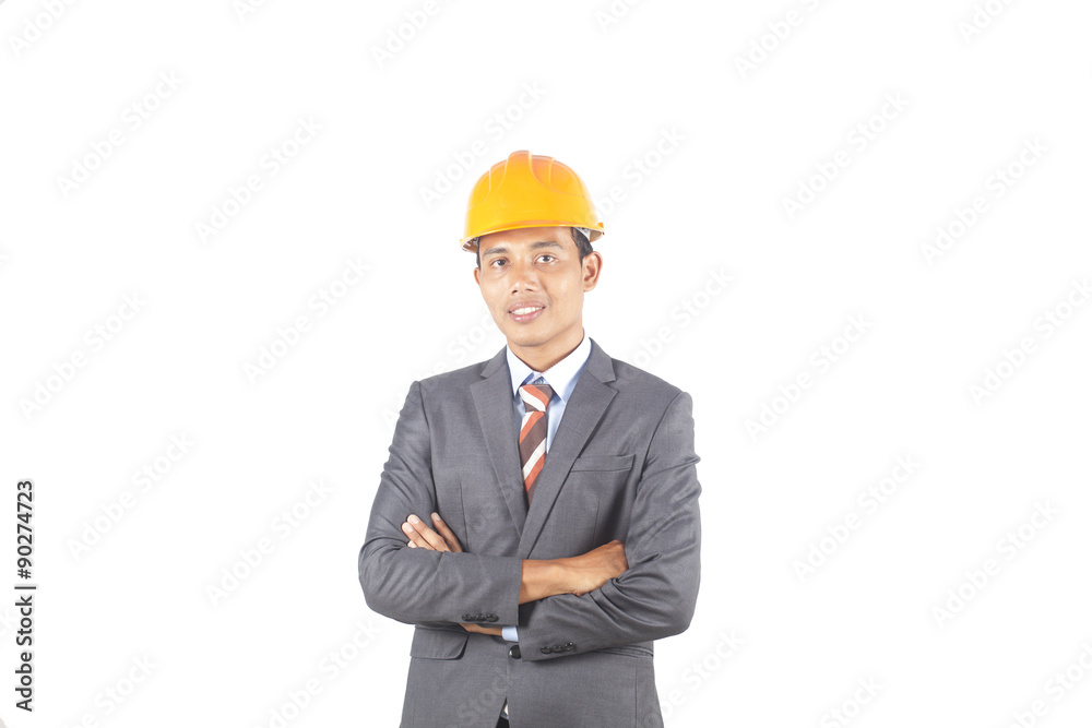 Portrait of asian architect isolated on white background Portrait of asian architect isolated on white background