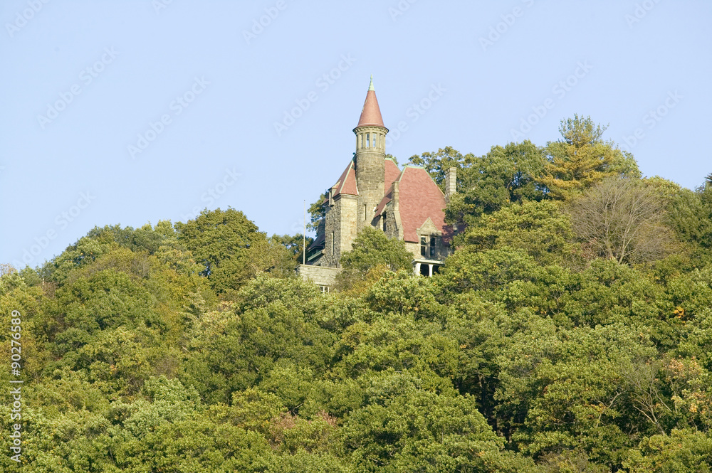 Castle in autumn along scenic Route 9 up the Hudson Valley, north of New York City Castle in autumn along scenic Route 9 up the Hudson Valley, north of New York City