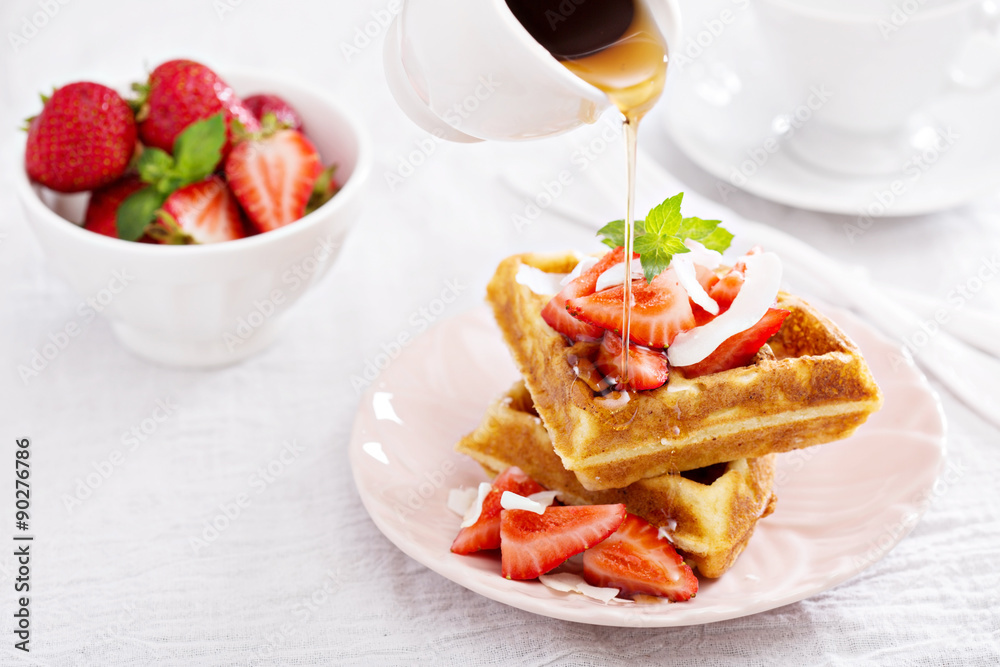 Ricotta waffles with strawberry Ricotta waffles with strawberry