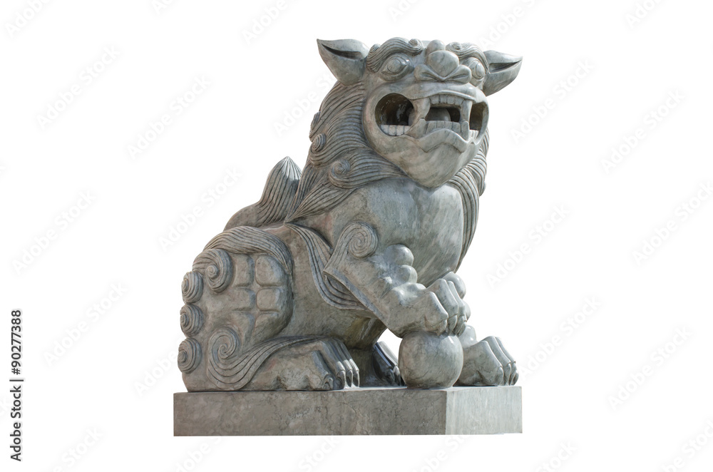 Chinese lion statue.