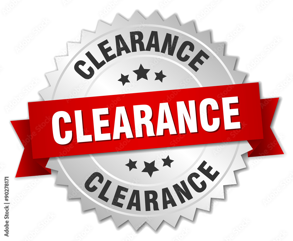 clearance 3d silver badge with red ribbon clearance 3d silver badge with red ribbon