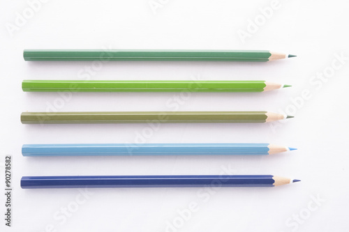 Color pencils isolated on white background