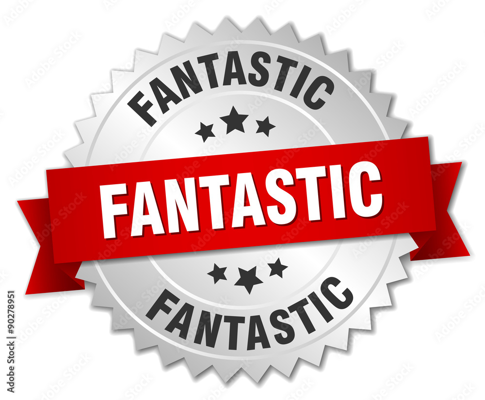 fantastic 3d silver badge with red ribbon fantastic 3d silver badge with red ribbon