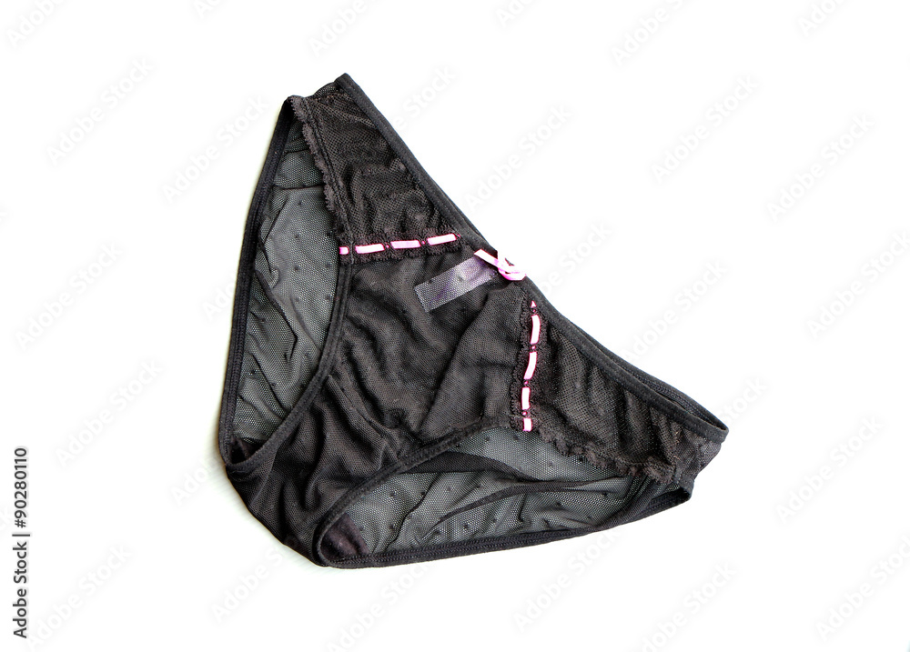 Black underpants isolated on white background