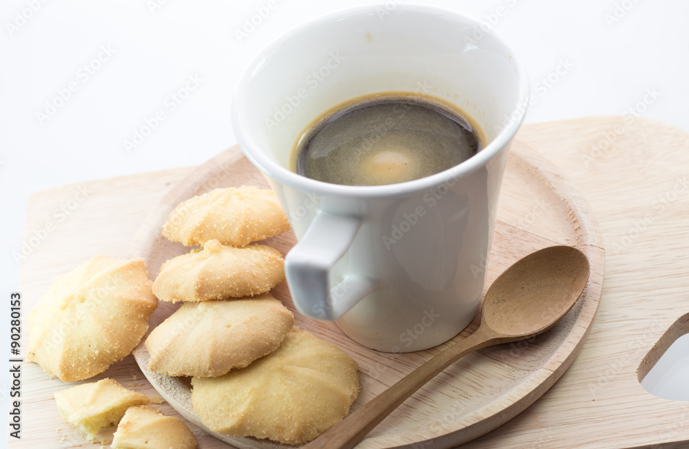 Black Coffee with cookie Black Coffee with cookie