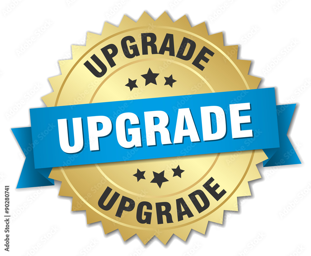 upgrade 3d gold badge with blue ribbon upgrade 3d gold badge with blue ribbon