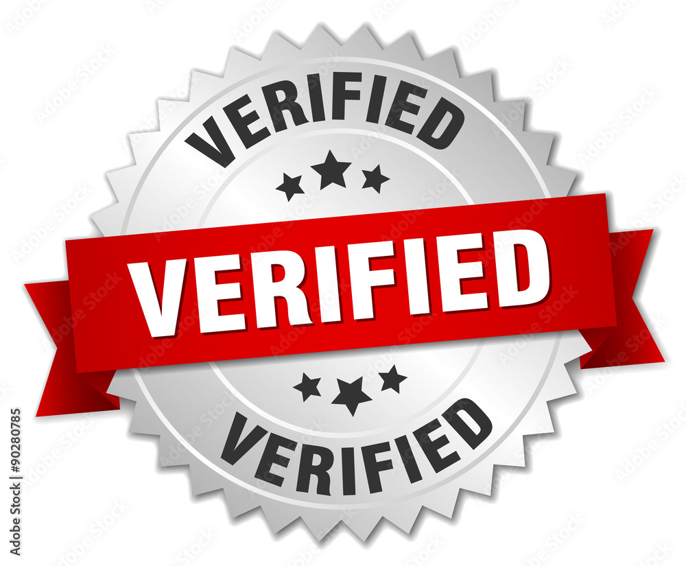 verified 3d silver badge with red ribbon verified 3d silver badge with red ribbon