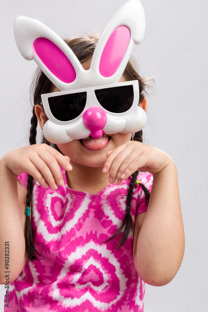 Child with Bunny Mask Background / Child with Bunny Mask / Child with Bunny Mask on Isolated White Background