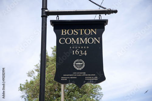 Boston Common park sign, Boston, MA photo