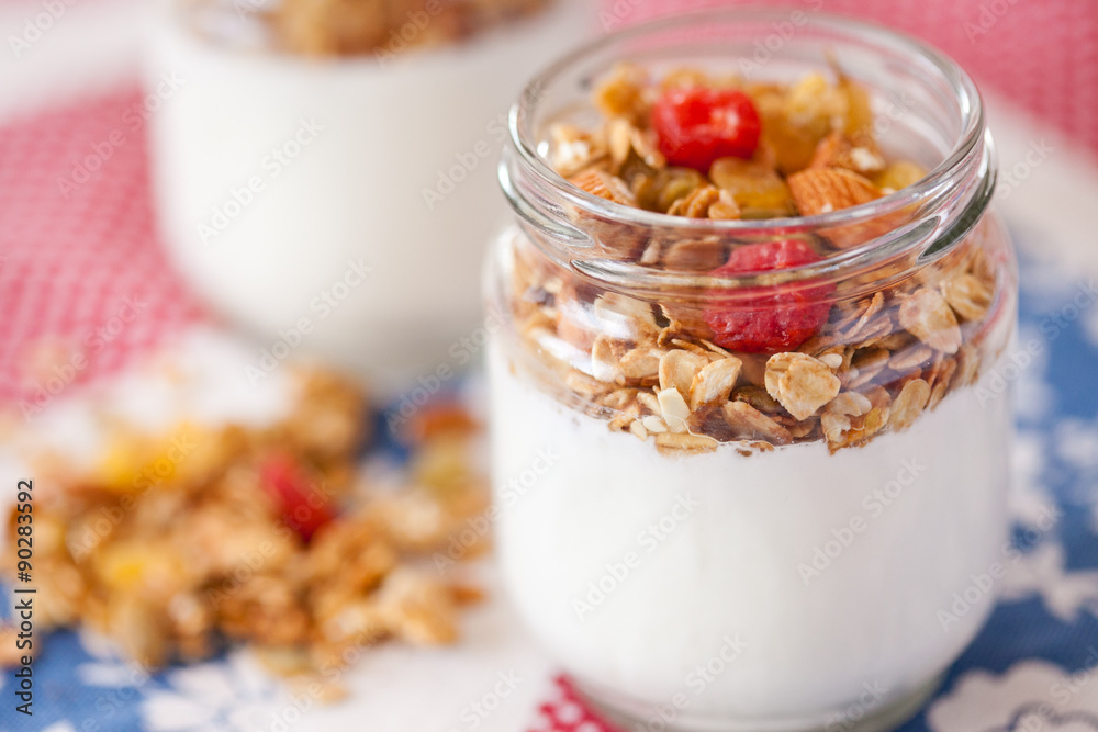 delicious and healthy yogurt with granola delicious and healthy yogurt with granola