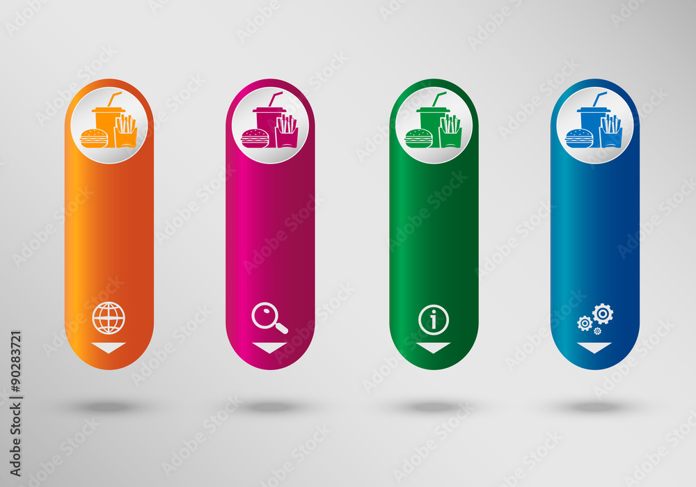 Fast food icon on vertical infographic design template, can be Fast food icon on vertical infographic design template, can be