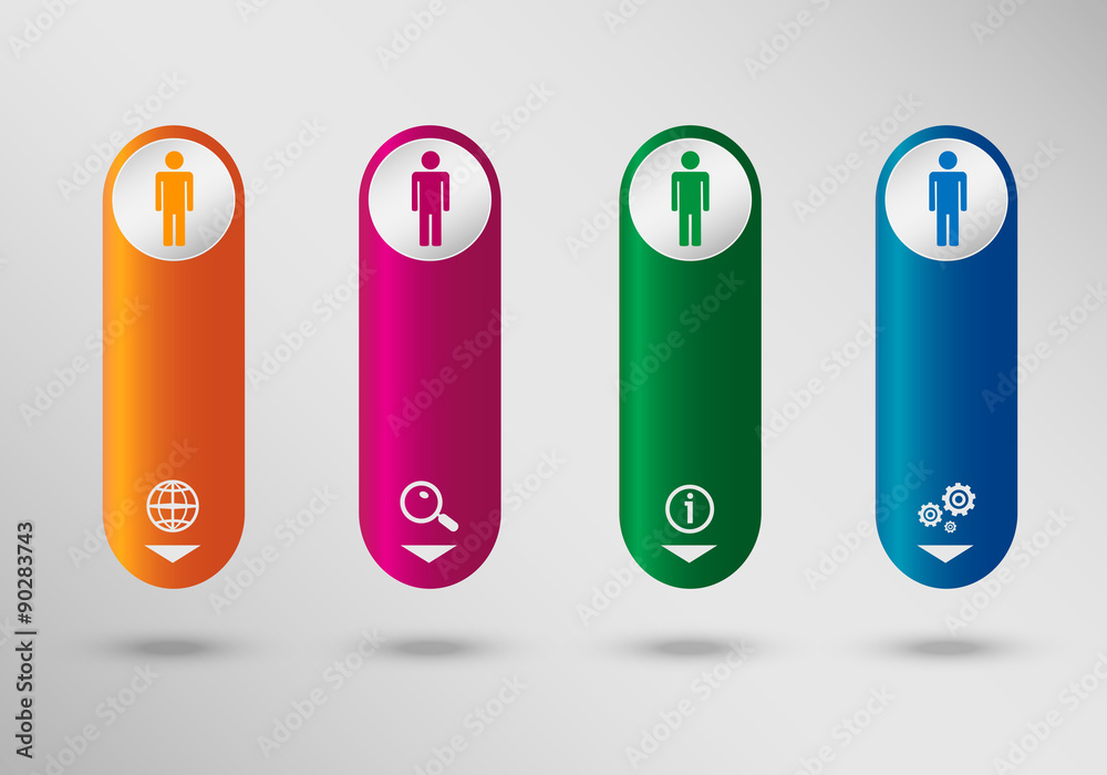 Man icon on vertical infographic design template, can be used fo Man icon on vertical infographic design template, can be used fo