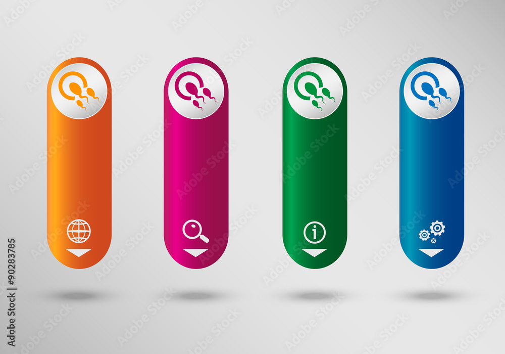 Sperms and egg icon on vertical infographic design template, can Sperms and egg icon on vertical infographic design template, can