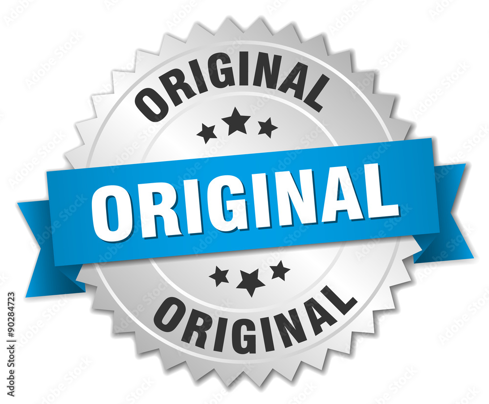 original 3d silver badge with blue ribbon original 3d silver badge with blue ribbon