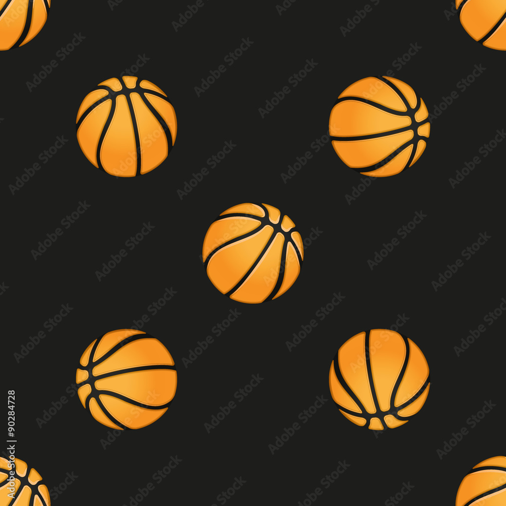 Universal vector basketball seamless patterns tiling. Sport theme with balls.