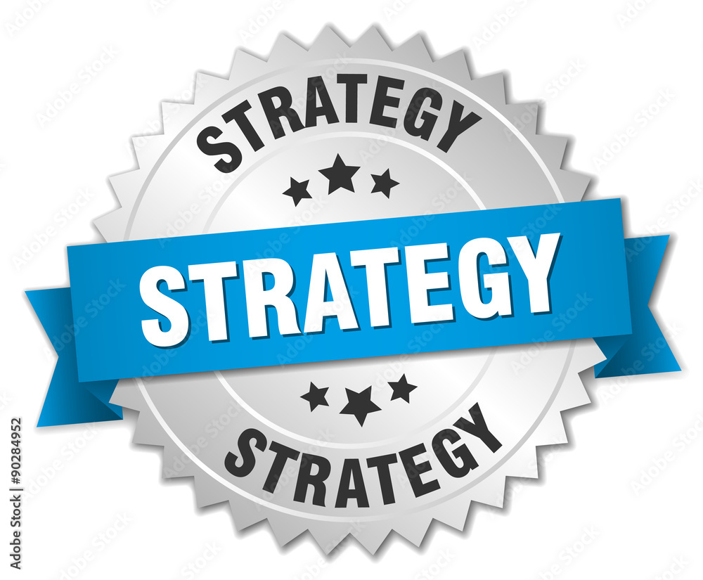 strategy 3d silver badge with blue ribbon strategy 3d silver badge with blue ribbon