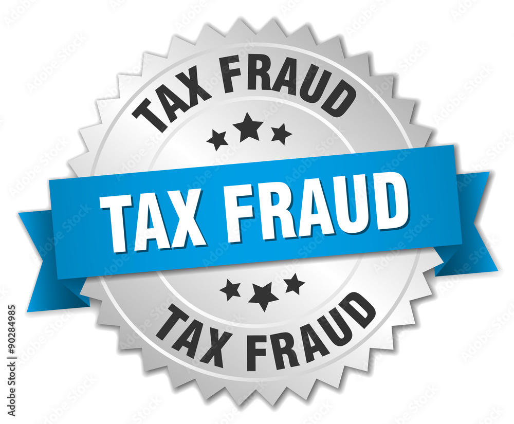 tax fraud 3d silver badge with blue ribbon tax fraud 3d silver badge with blue ribbon