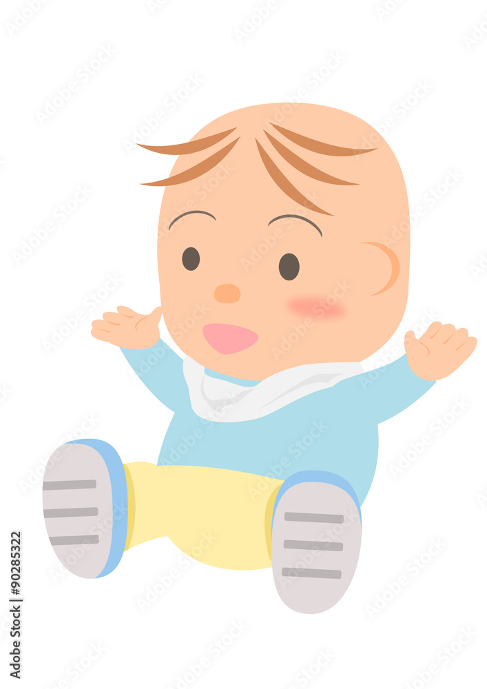 笑って喜ぶ赤ちゃん 人物イラスト Stock Illustration Adobe Stock
