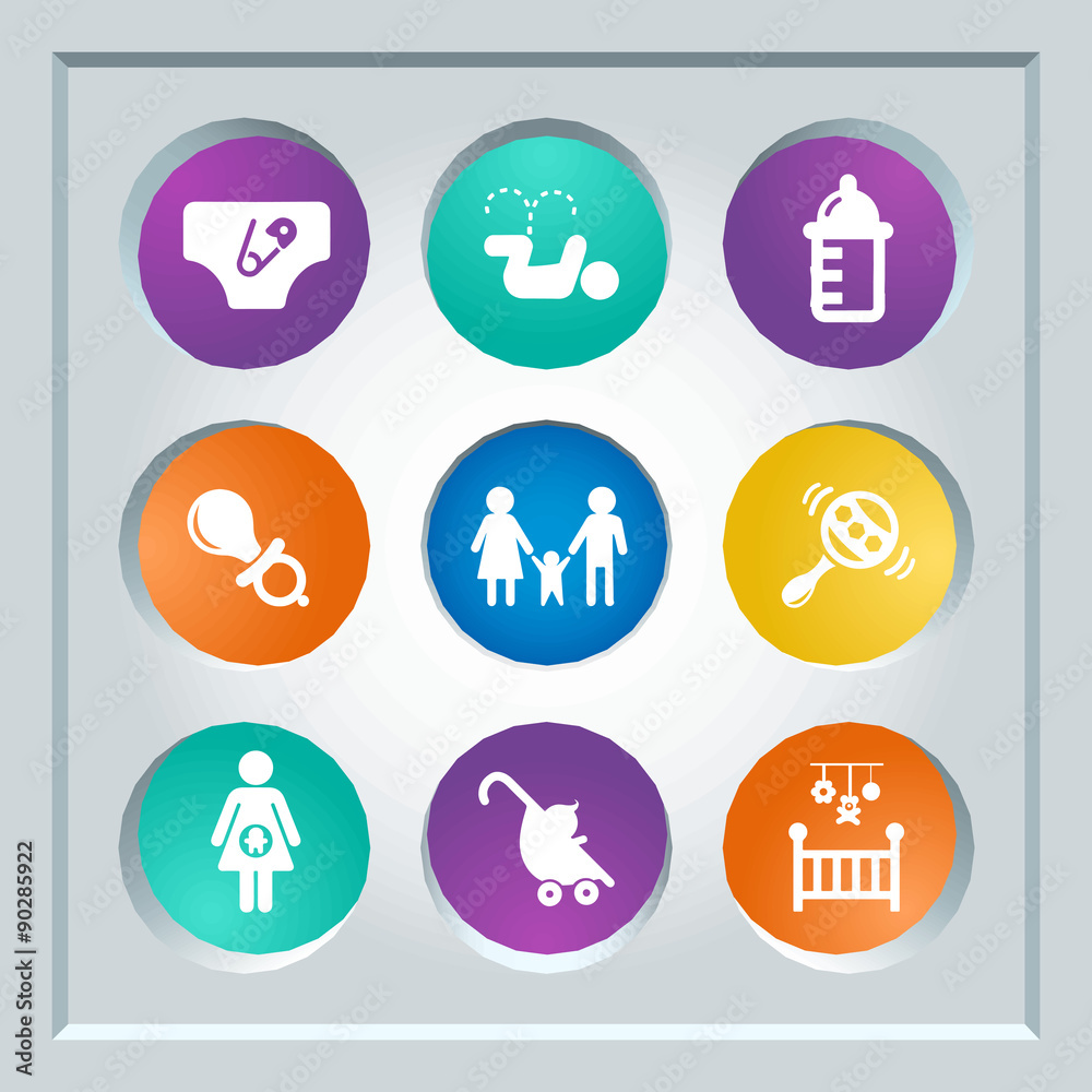 Abstract creative concept vector set of family icons for web and