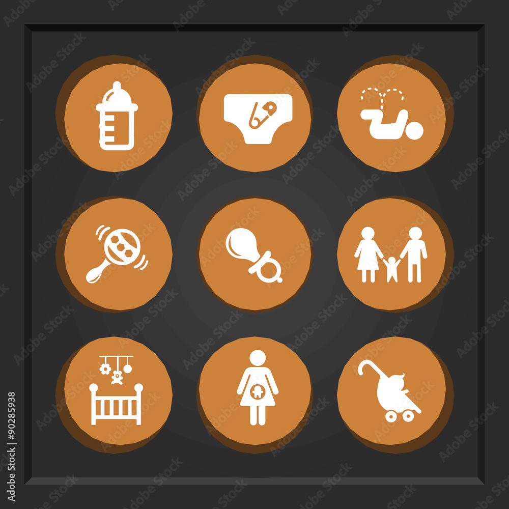 Fototapeta premium Abstract creative concept vector set of family icons for web and