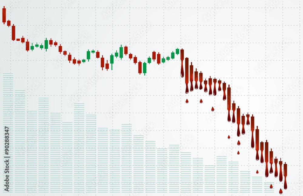 Bleeding chart - financial metaphor.Vector illustration. Bleeding chart - financial metaphor.Vector illustration.