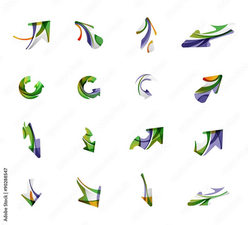 Obraz premium Set of arrow logo business icons