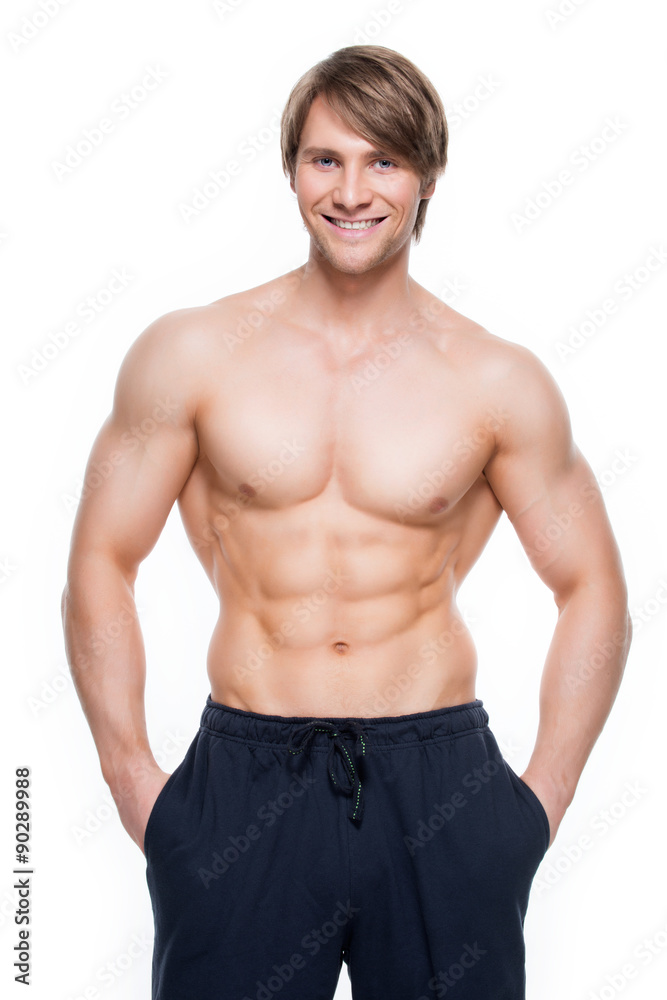 Handsome man with muscular torso. Handsome man with muscular torso.