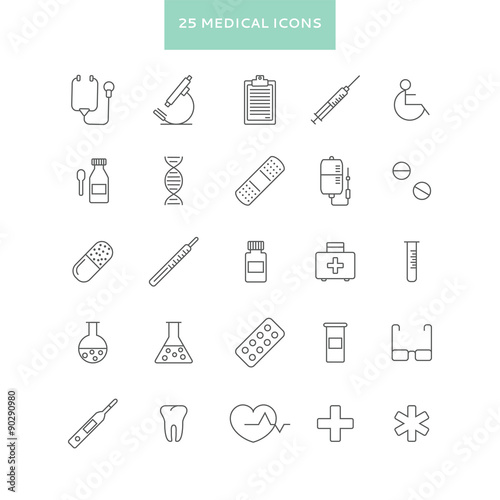 set of minimalistic medical icons