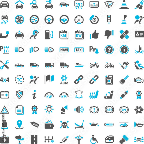 Technology Automobile Car Iconset blue