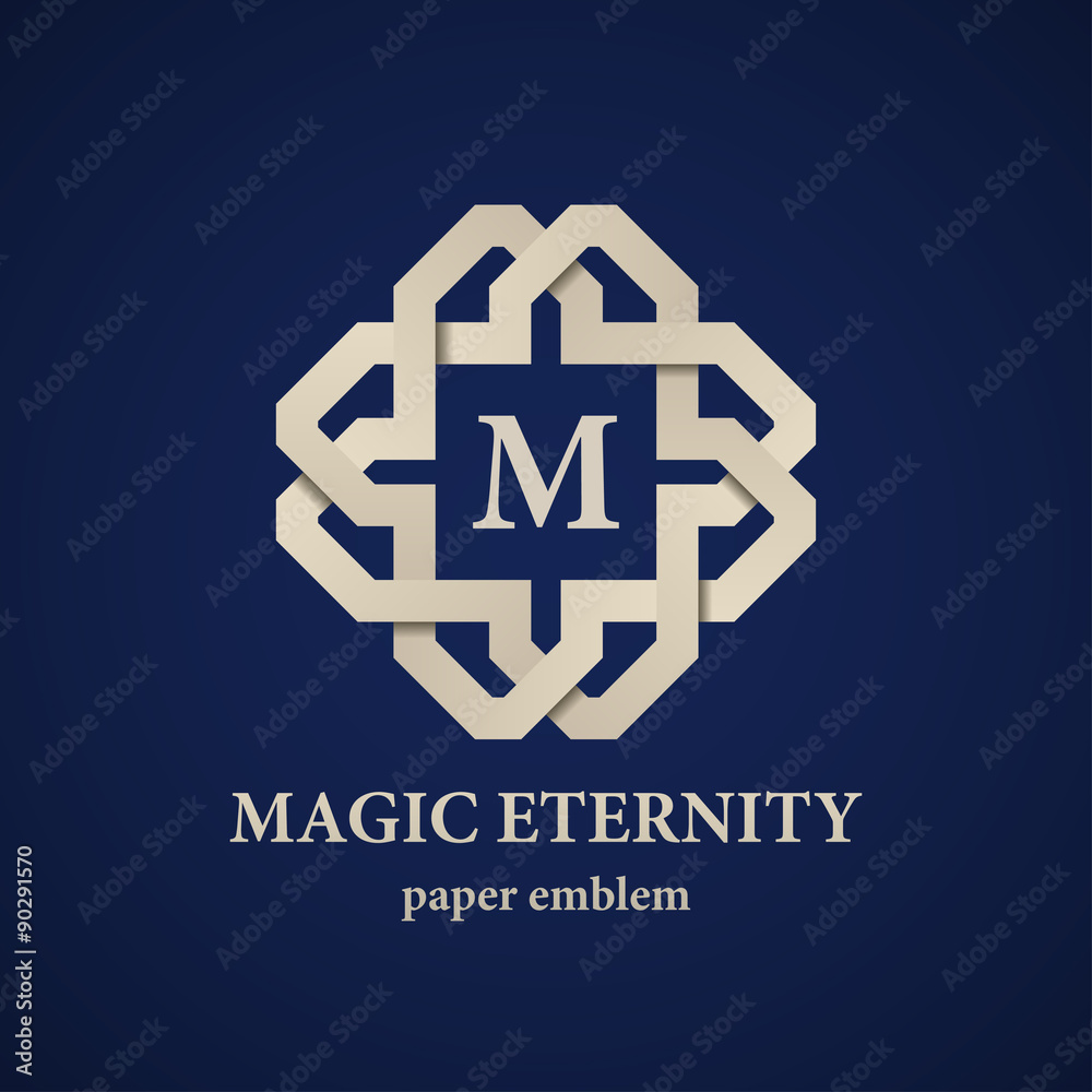 vector abstract magic eternity paper letter emblem vector abstract magic eternity paper letter emblem