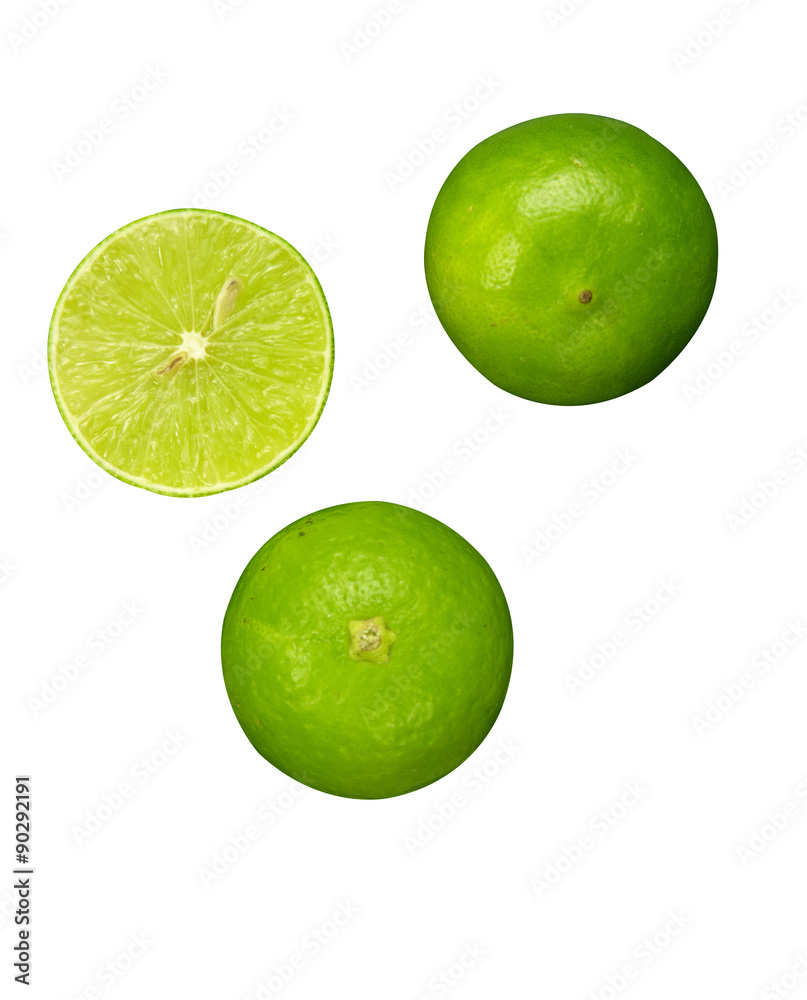 thai green lemon on white background