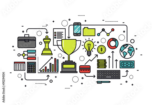Growth business line style illustration