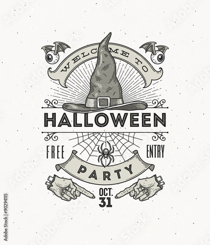 Line art vector illustration for Halloween party