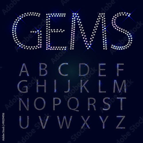 Gems alphabet. All capital letters.