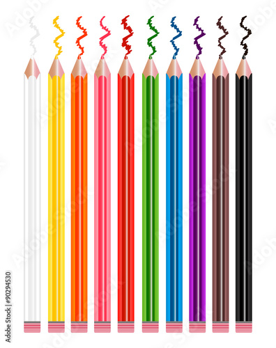 Set of colored pencils