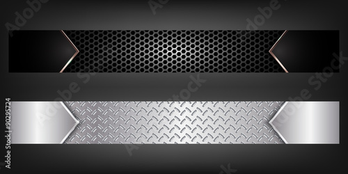 Set of metal banners.Full banner