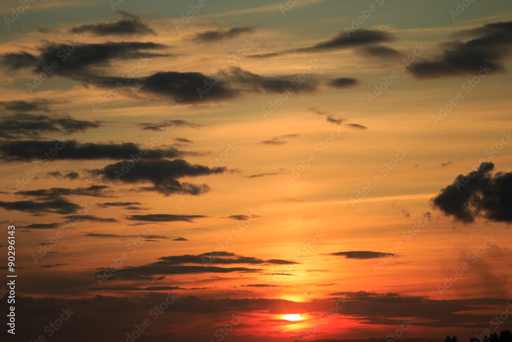 Sunset sky and clouds Landscape