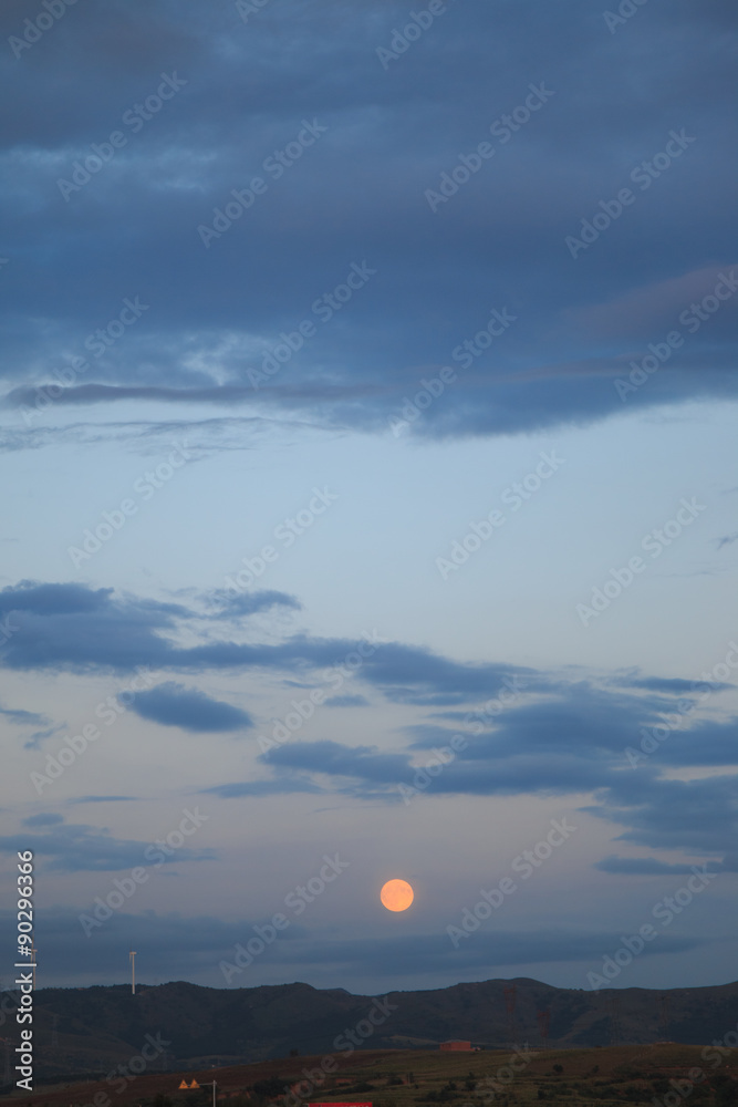 Full moon and clouds Landscape Full moon and clouds Landscape