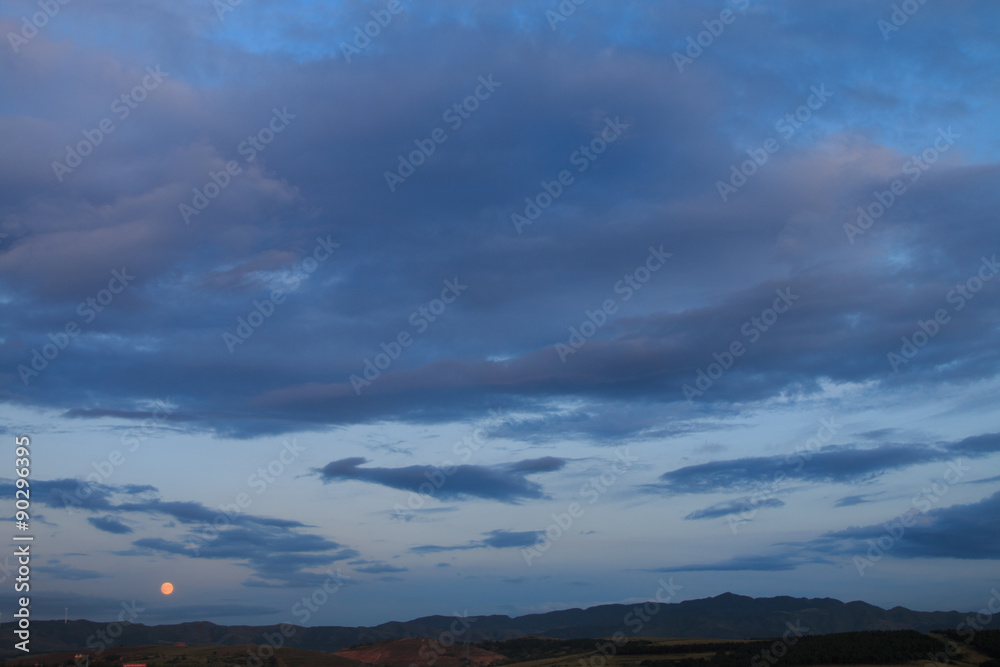 Full moon and clouds Landscape