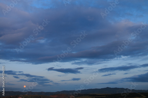 Full moon and clouds Landscape