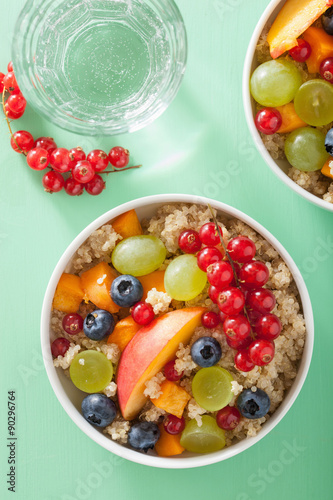healthy breakfast quinoa with fruits berry nectarine blueberry g