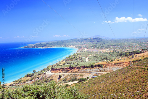 landscape of the beautiful island of Zante in Greece