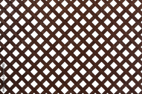 Wooden lattice, isolated on white background photo