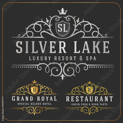 Luxurious Royal Logo Vector Re-sizable Design Template Suitable For Businesses and Product Names, Luxury industry like Resort, Spa, Hotel, Wedding, Restaurant and Real estate.