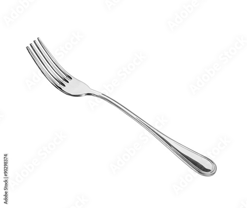 Photographie fork isolated on white background