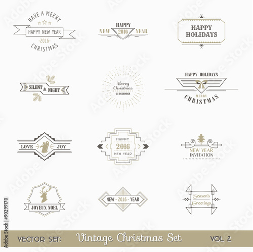 Vector Set: Christmas Calligraphic Design Elements and Page Decoration