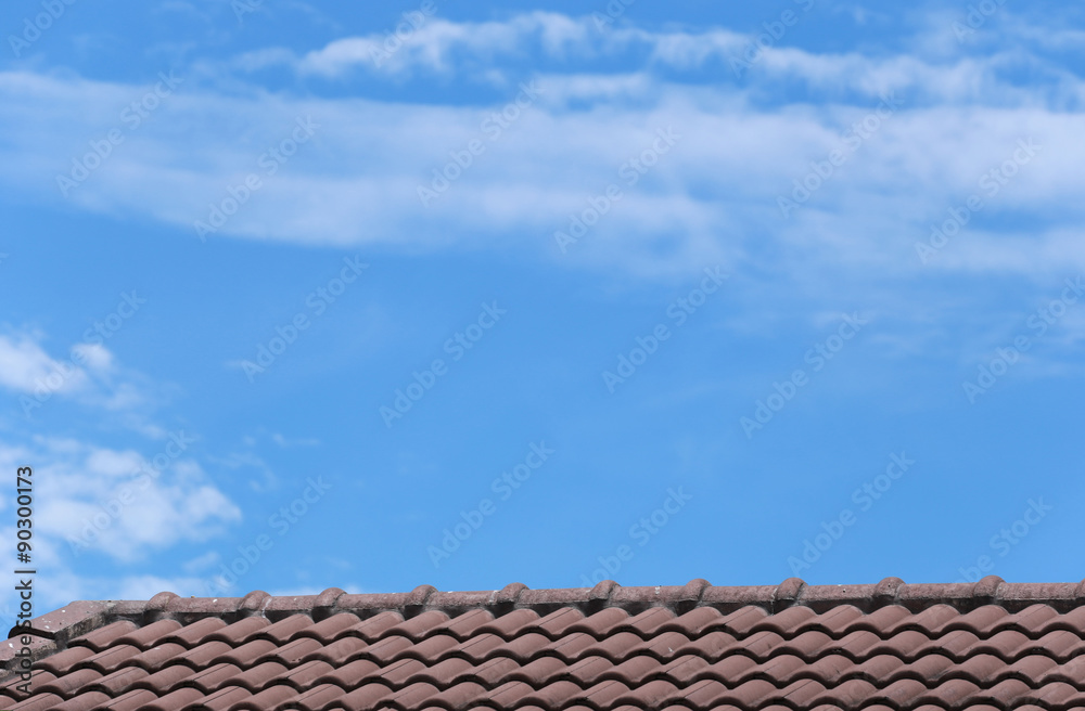 Naklejka premium House roof and blue sky.