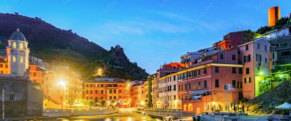 Vernazza, Cinque Terre (Italian Riviera, Liguria) at twilight
