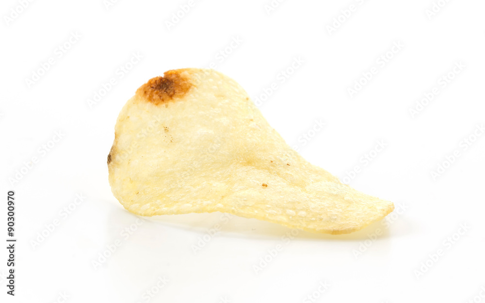 potato chips on white background